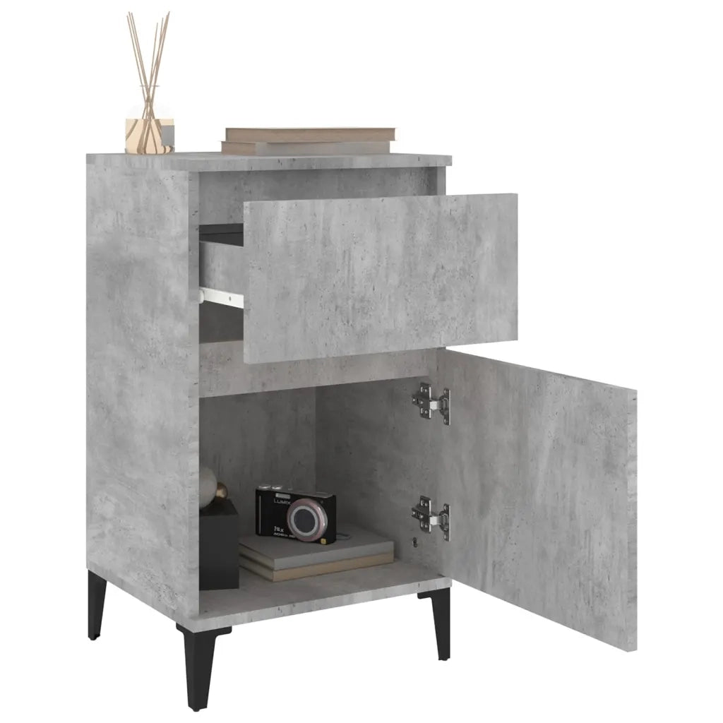 Comodino-Tavolino da notte Grigio Cemento 40x35x70 cm 156539