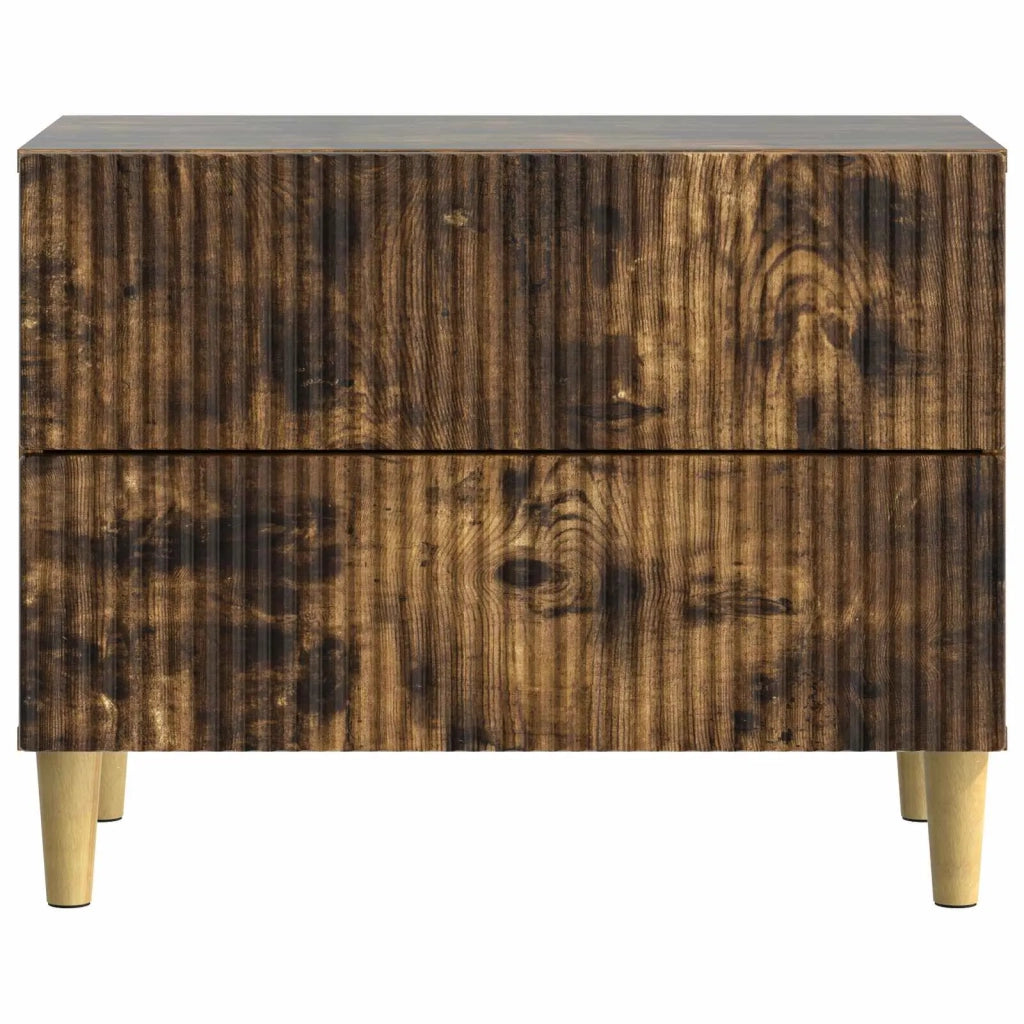 Comodino | Armadio da Notte | Mobiletto da notte con cassetto Rovere Fumo 62 x 34,5 x 48 cm