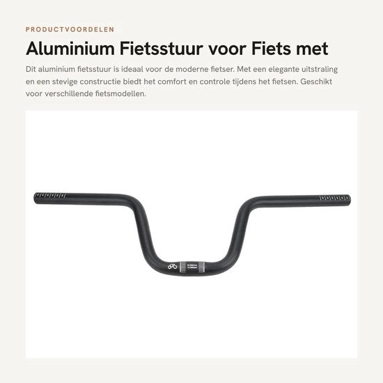 Manubrio in Alluminio - Regolabile con Steli - Accessorio per Bicicletta - Manubri per Bicicletta - Adatto per Altezze di Pedali da 160 mm - Progetto Leggero - Manubrio per Bicicletta