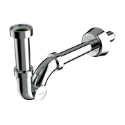 SIFONE SCARICO A ESSE IN ABS CROMATO SENZA PILETTA PER LAVABO O BIDET CON ISPEZIONE LATERALE MODELLO - 1X Ø26X250 MM  - BON