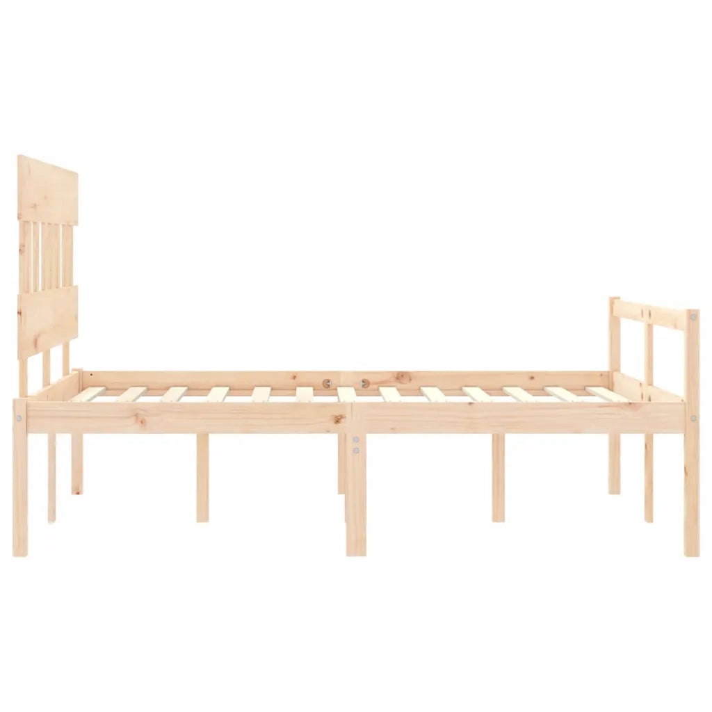 Letto per Anziani con Testiera 140x190 cm in Legno Massello