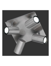 Lampada Soffitto Quadrata 4 Faretti Orientabili Marley Nichel Trio Lighting