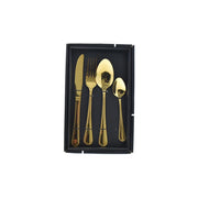 Posate Oro per Feste Party Capodanno Set 24 pz