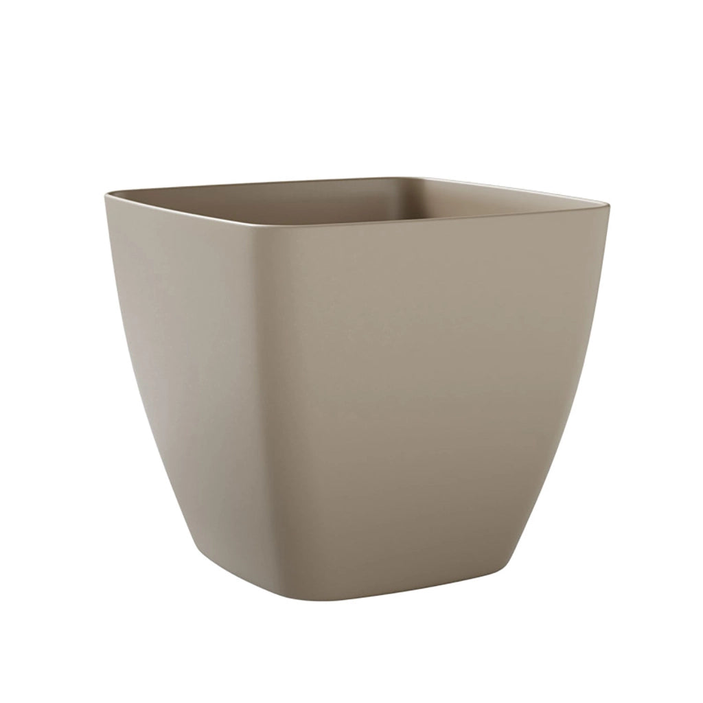Vaso Quadrato Indoor e Outdoor Tera Ceylon Kit Milk Ø35 cm in Plastica Beige