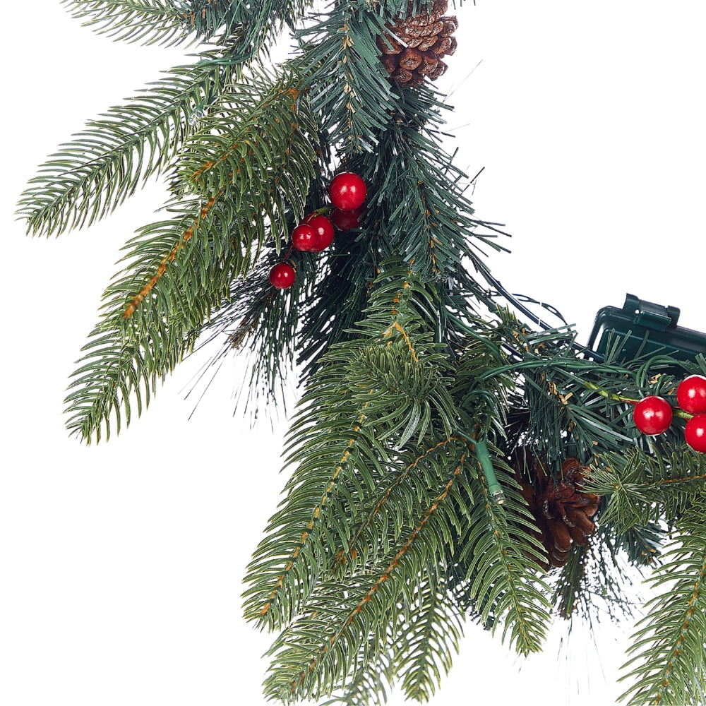 Ghirlanda natalizia artificiale verde con luci LED bianche ⌀ 50 cm decorazione natalizia accessorio