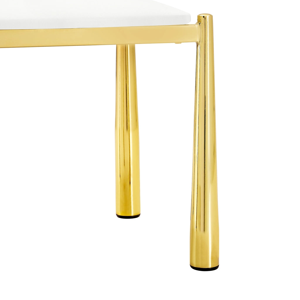 SEDIA da pranzo imbottita 80 cm in PU bianco, Set da 2 pezzi