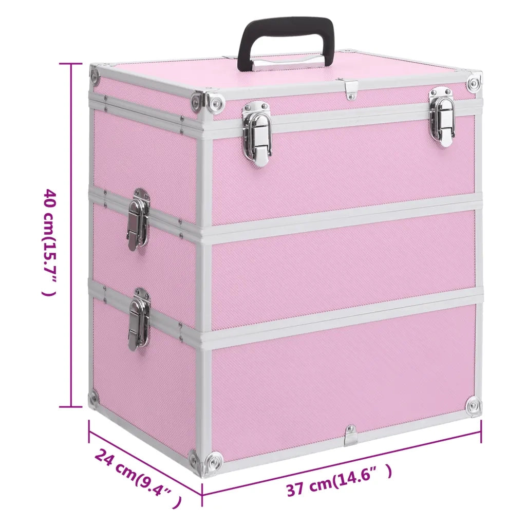 Valigia per Cosmetici 37x24x40 cm Rosa in Alluminio CFW8139061