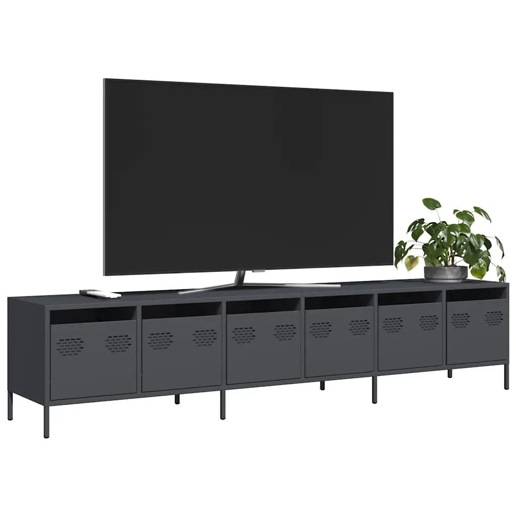 Mobile TV Antracite 202x39x43,5 cm Acciaio Laminato a Freddo 3307151