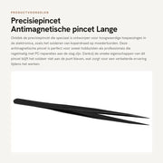 Pincetto antimagnetico per uso professionale - Durata di vita lunga - Corrosione resistente - Ideale per riparazioni PC - Nero
