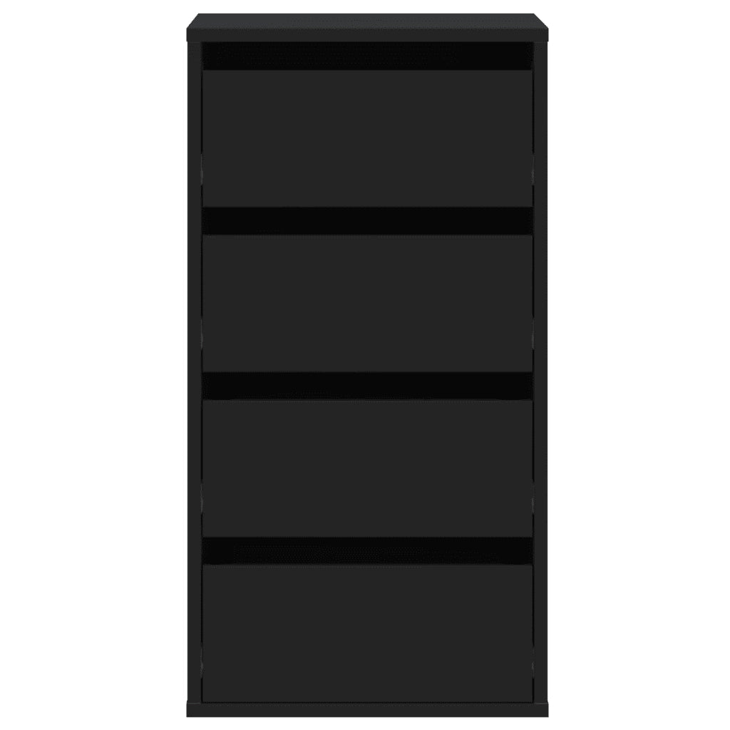 Cassettiera Angolare Nera 40x41x76 cm in Legno Multistrato 852862