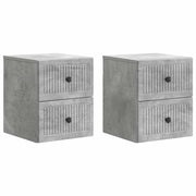 Mobiletto da notte a muro con cassetto 2 pcs Grigio Cemento 897962