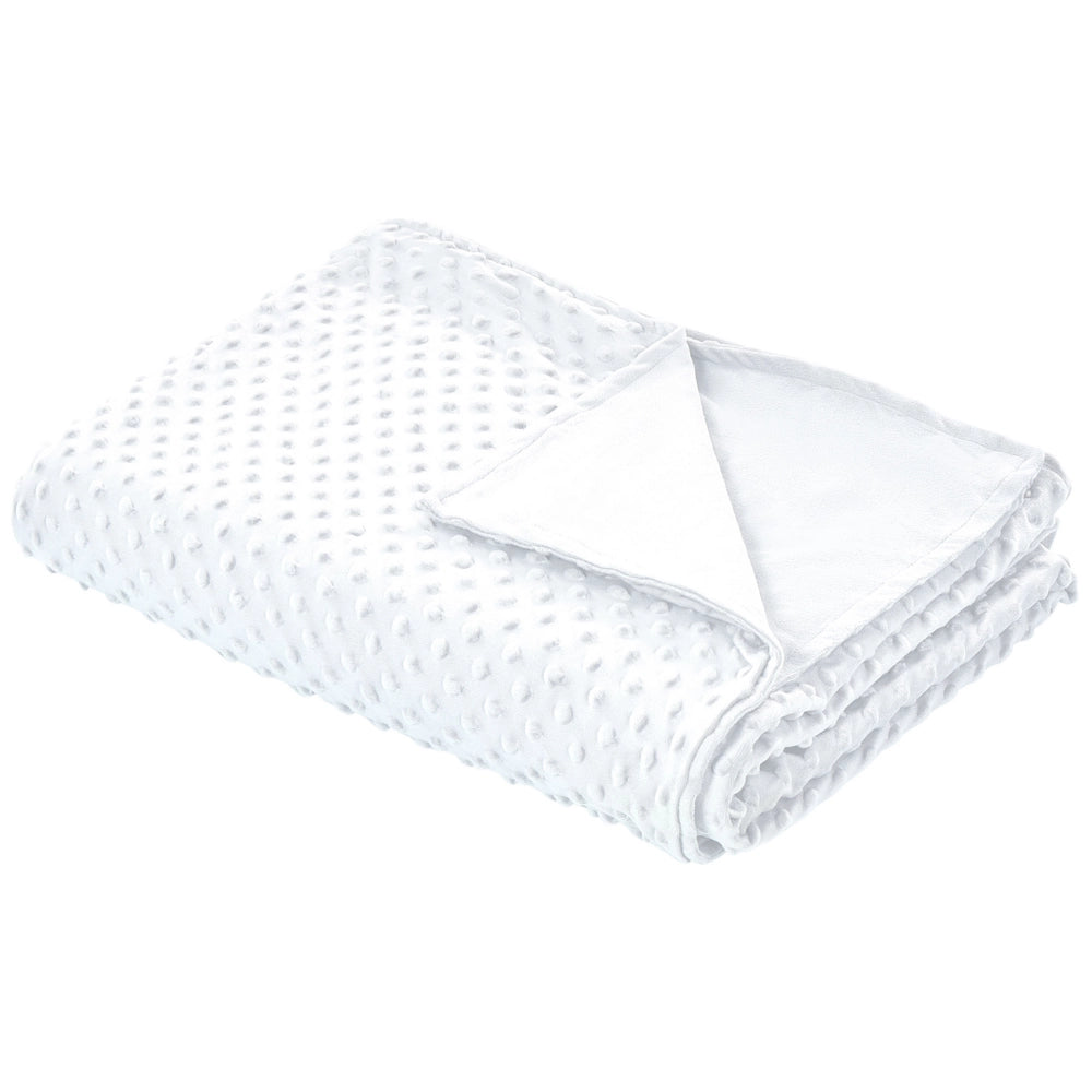 Copripiumino per coperta ponderata Bianca Tessuto poliestere 120 x 180 cm Motivo a pois Design moderno Tessile camera da letto