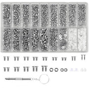Set di riparazione per occhiali - 1000 pezzi - Mini viti - Kit di viti e chiavi - Viti e chiavi in astuccio professionale - Compatta e portatile