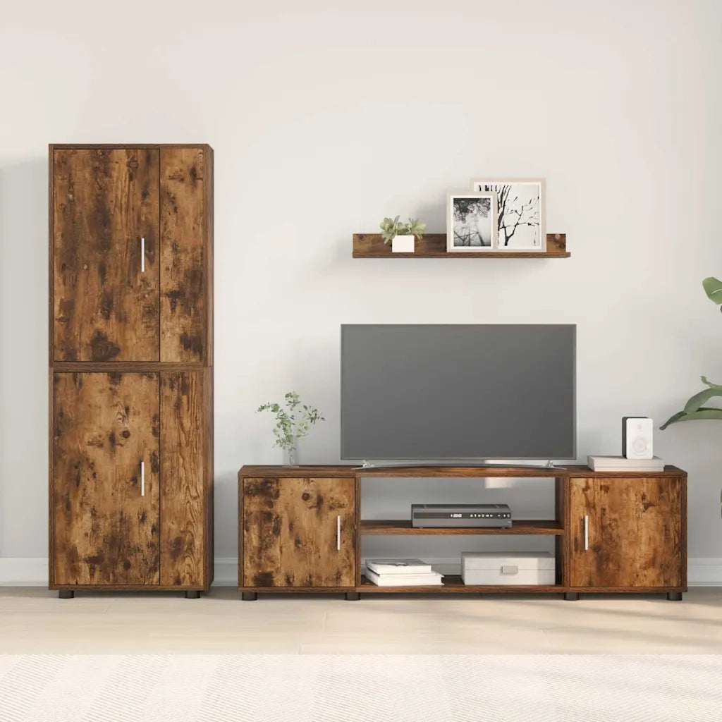 vidaXL Set di mobile TV da 4 pezzi 4 pcs Rovere affumicato