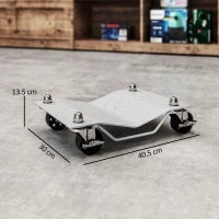 DURHAND Set di 2 Carrelli Sposta Auto in Metallo Antiscivolo con Ruote Girevoli e Bloccabili, Argento