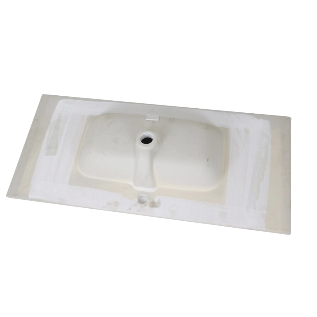 Lavabo ad incasso in ceramica bianco lucido per mobili bagno *** misure 101x46 cm, confezione 1
