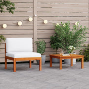 Set da giardino 2 pezzi con cuscini in legno di acacia e corda 312427