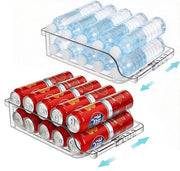 Organizzatore per bevande XXL - Supporto trasparente pieghevole per contenitori - Organizzatore per frigorifero - Dimensioni 33 x 16,5 x 13 cm