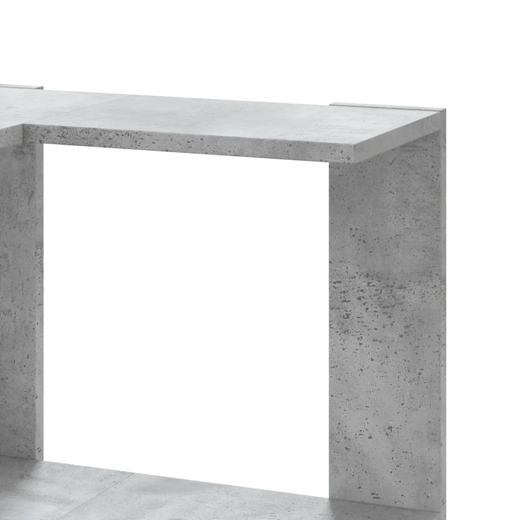 Libreria Angolare 3 Ripiani-Scaffale per Libri-Mobile di Stoccaggio Grigio Cemento 50x50x102 cm Legno