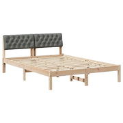 Letto matrimoniale | Letto per adulti | Struttura del Letto marrone e grigio scuro 140 x 200 cm