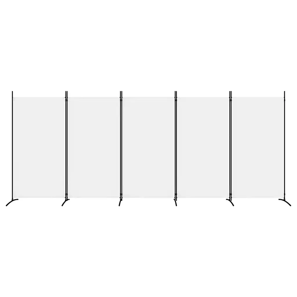 Divisorio a 5 Pannelli Bianco 433x180 cm Tessuto 350266