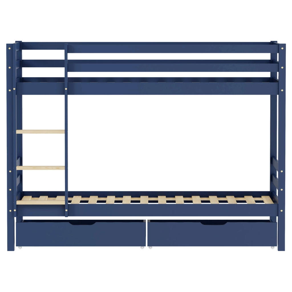 Letto a castello per bambini 190x90cm blu scuro con cassetti AMBRE