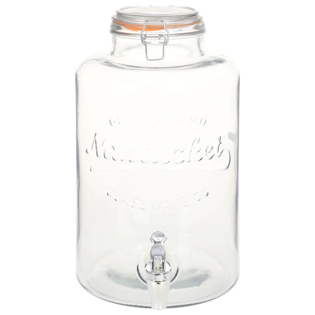 Distributore d'Acqua XXL con Rubinetto Trasparente 8 L Vetro CFW1039301