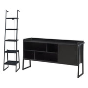 Set di 2 mobili con porta TV e ripiano a scala nero 03_0009366