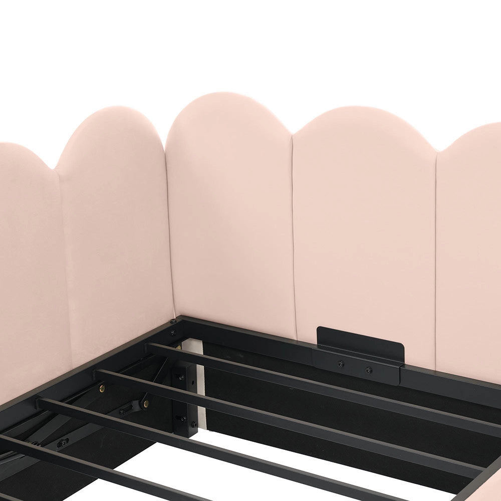 Divano letto daybed - Xylo - 90x200 cm contenitore idraulico rosa