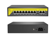 Switch di rete PoE ethernet 8 porte POE + 2FE RJ45 10/100Mbps 120W Art.88414