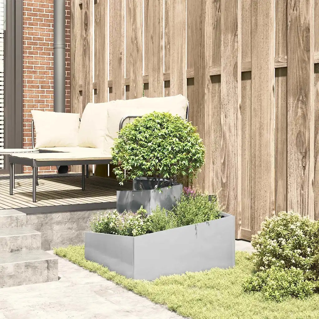 Vaso da giardino Argento 60 x 60 x 50 cm Acciaio inossidabile 873575