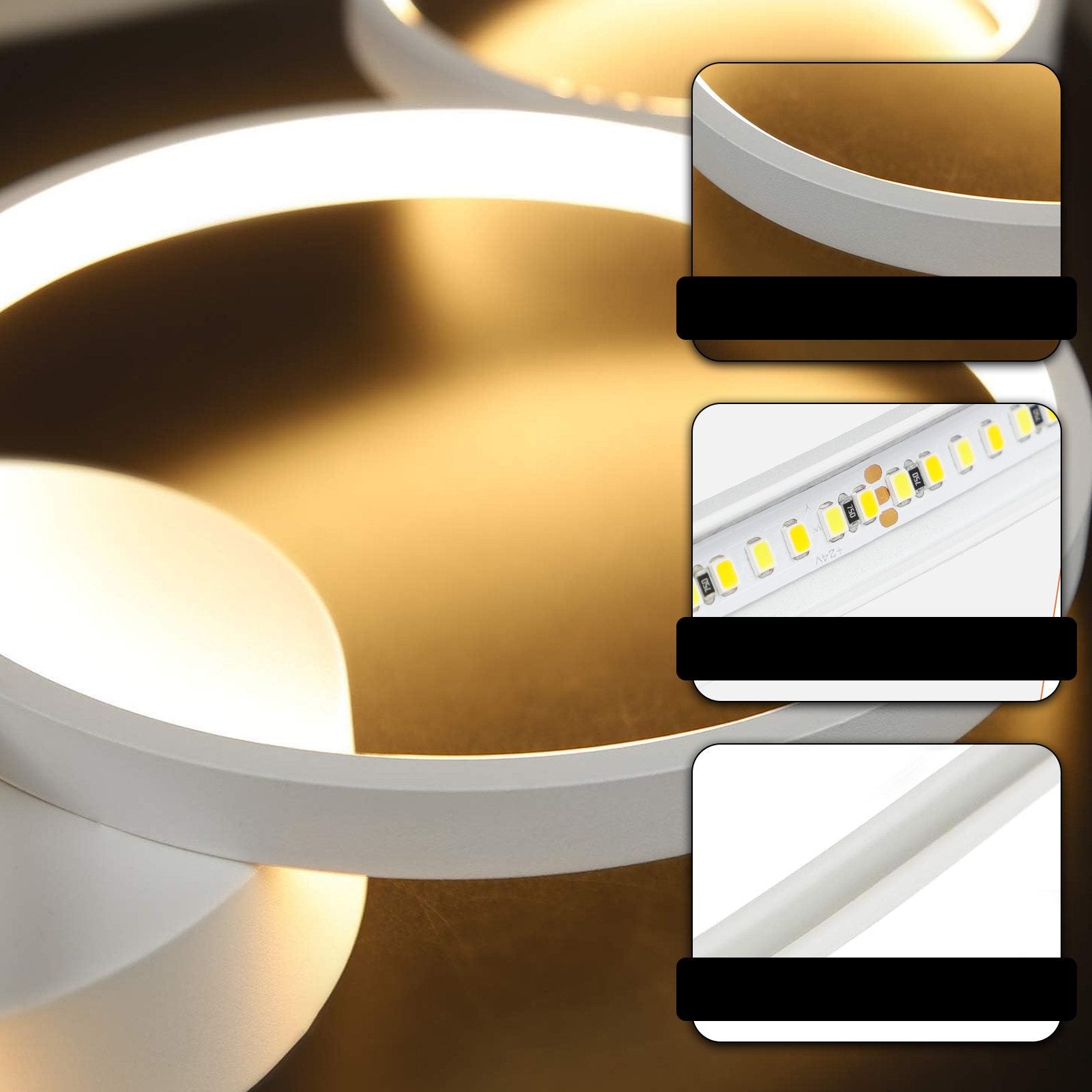 ZMH Lampada da soffitto plafoniera LED moderna con telecomando design per soggiorno