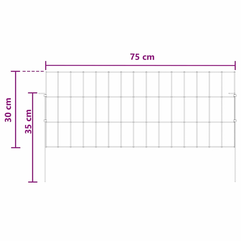 Recinzione da Giardino con Picchetti 24 pcs 75 x 30 cm Mesh 42042959