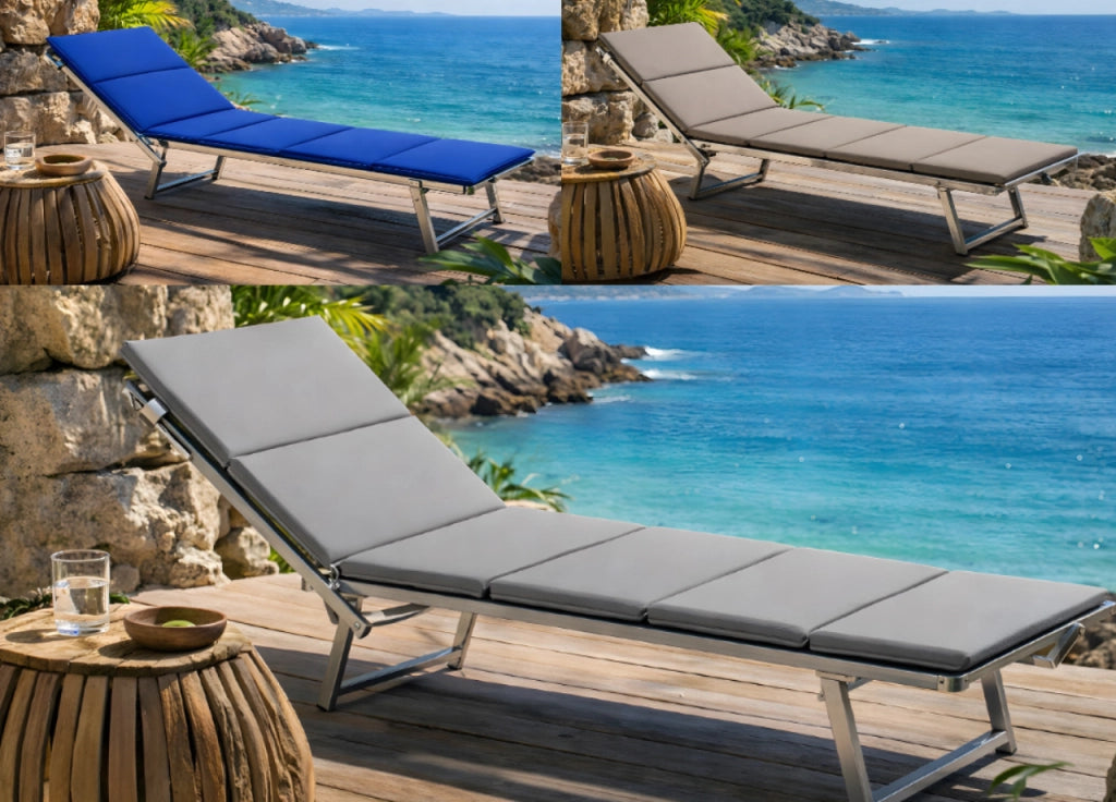 Materassino Pieghevole Per Lettino Sole Spiaggia Sdraio Piscina Fisarmonica - Materassino - Blu