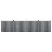 Set di 4 pannelli frangivento e per la privacy in legno composito (WPC) grigio 185 x 747 cm 03_0006589