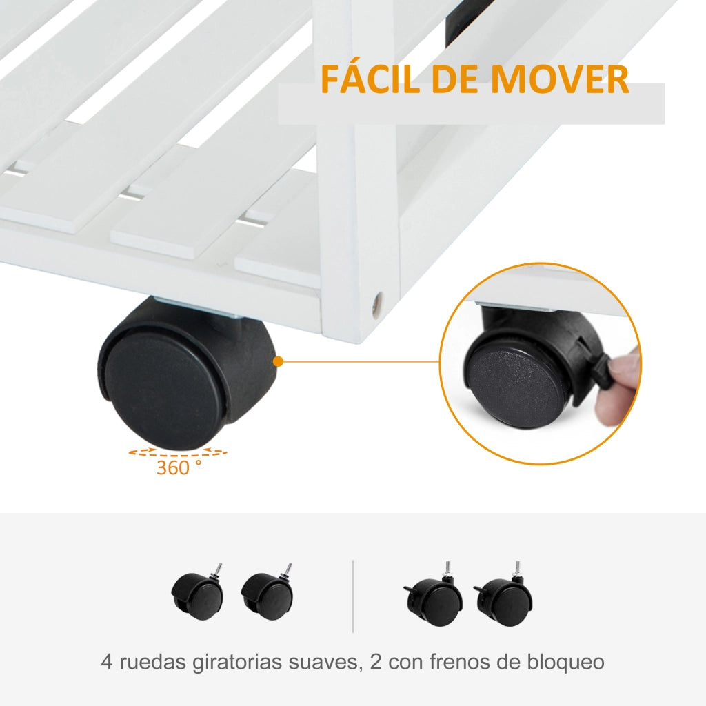 Carrello Multiusos con Cassetti e Ripiani ¨C ZephMum ¨C Legno 70x37x85cm