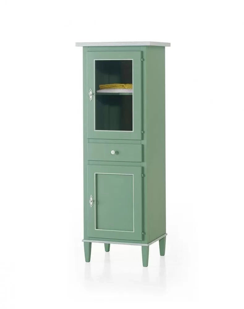 Vetrina 2 porte 1 cassetto legno grezzo 54x45x150 (738) - Mobili 2G