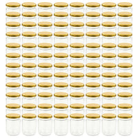 Vasi per Marmellata in Vetro Coperchio Oro 96 pz 230 ml 50803