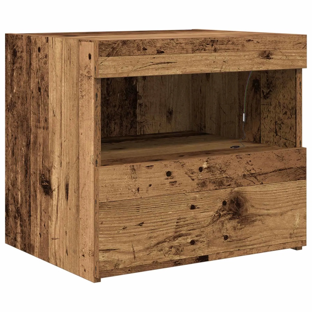 Comodino | Armadio da Notte | Mobiletto da notte con cassetto Legno vecchio 50 x 40 x 45 cm