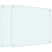 Set di 2 paraschizzi per cucina facili da pulire 70 x 60 cm vetro temperato bianco 02_0055728