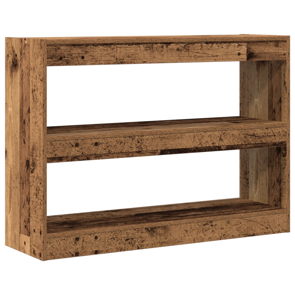 Libreria/Divisoria in Legno Vintage, 100x30x72 cm, Realizzata in Legno Compresso