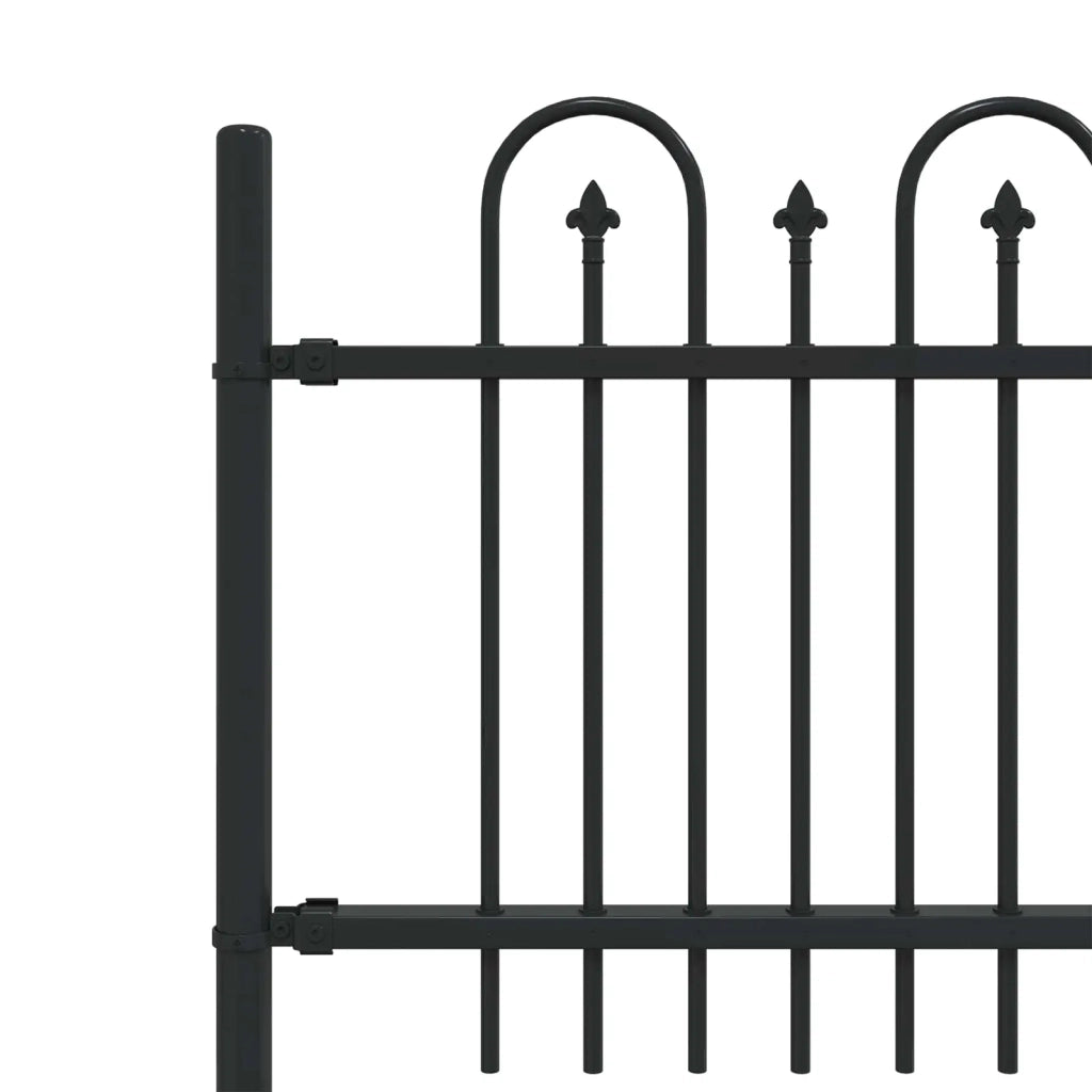 Recinzione da Giardino | Recinzione ad arco a picchetto DRONTEN Nero