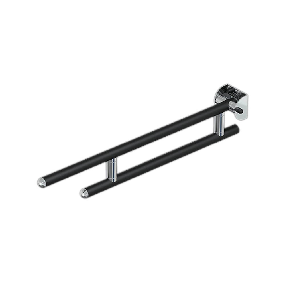 Barra maniglione ribaltabile cm 76 nero opaco/cromo