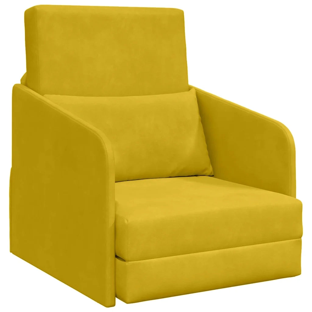 Divano letto-Sofa Letto-Daybed Giallo 65 x 80 x 83 cm Velluto