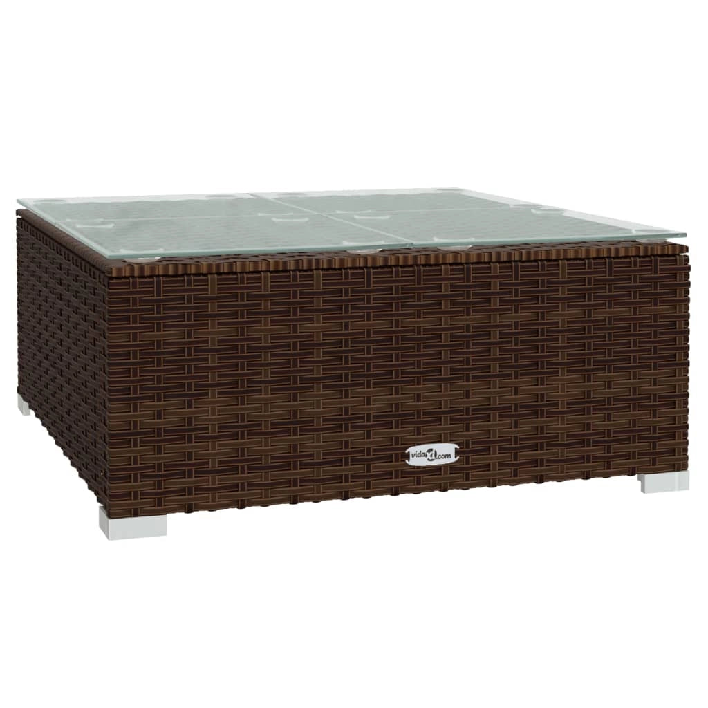 Set mobili da giardino set arredamento da esterno 9 pezzi con cuscini polyrattan marrone 02_0018131