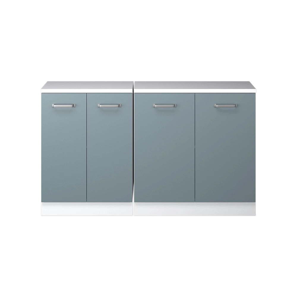 Set di mobili sottotetto Rion Grigio-blu/Bianco 140 cm Set di 2 carcasse armadio profondità 60 cm Vicco