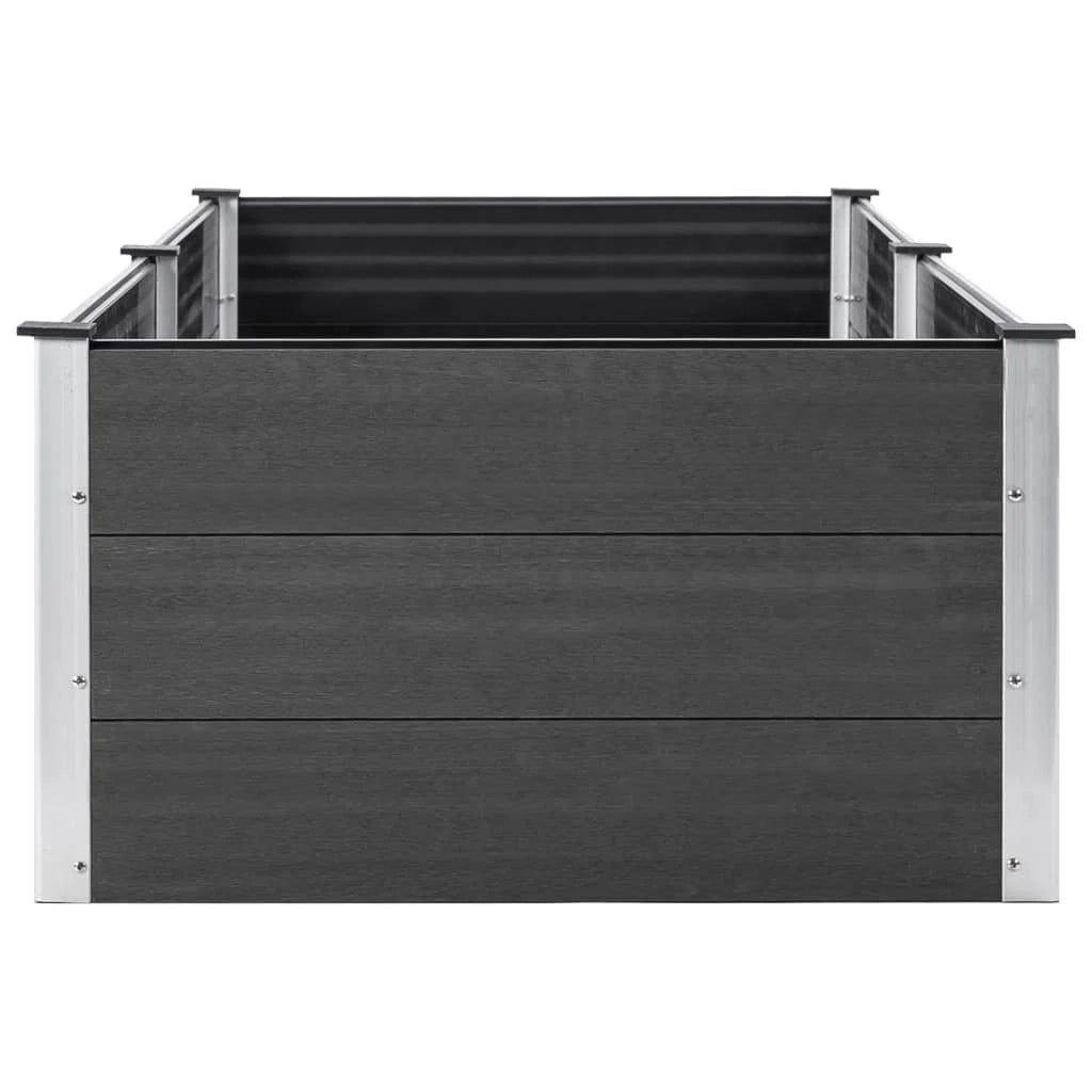 Fioriera rialzata per piante e fiori giardino 250 x 100 x 54 cm WPC grigio 02_0001024