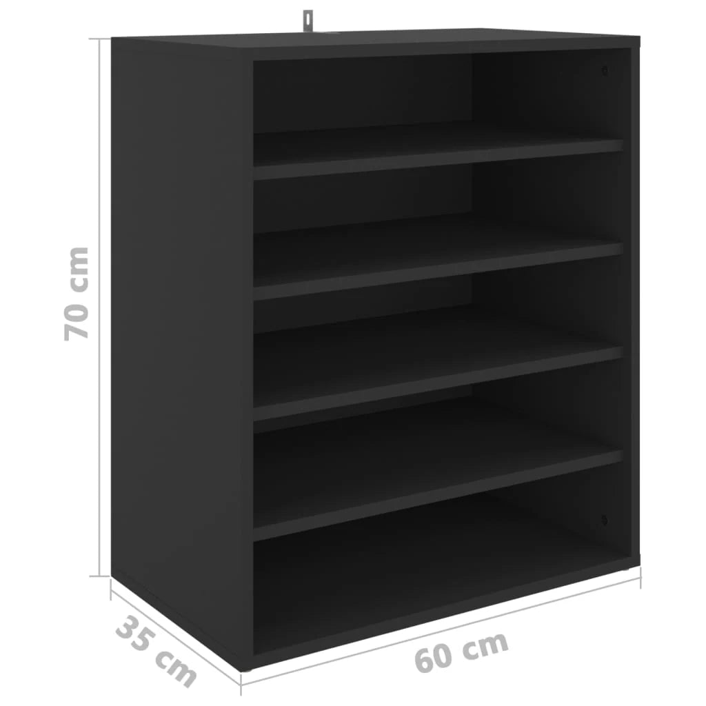 Scarpiera mobile contenitore per scarpe mobile per ingresso/corridoio/soggiorno 60 x 35 x 70 cm legno ingegnerizzato nero 02_0022001