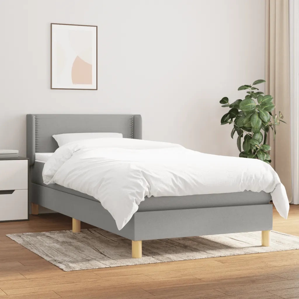 Giroletto a Molle con Materasso Grigio Chiaro 90x190 cm Tessuto 3130153