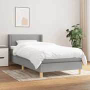 Giroletto a Molle con Materasso Grigio Chiaro 90x190 cm Tessuto 3130153